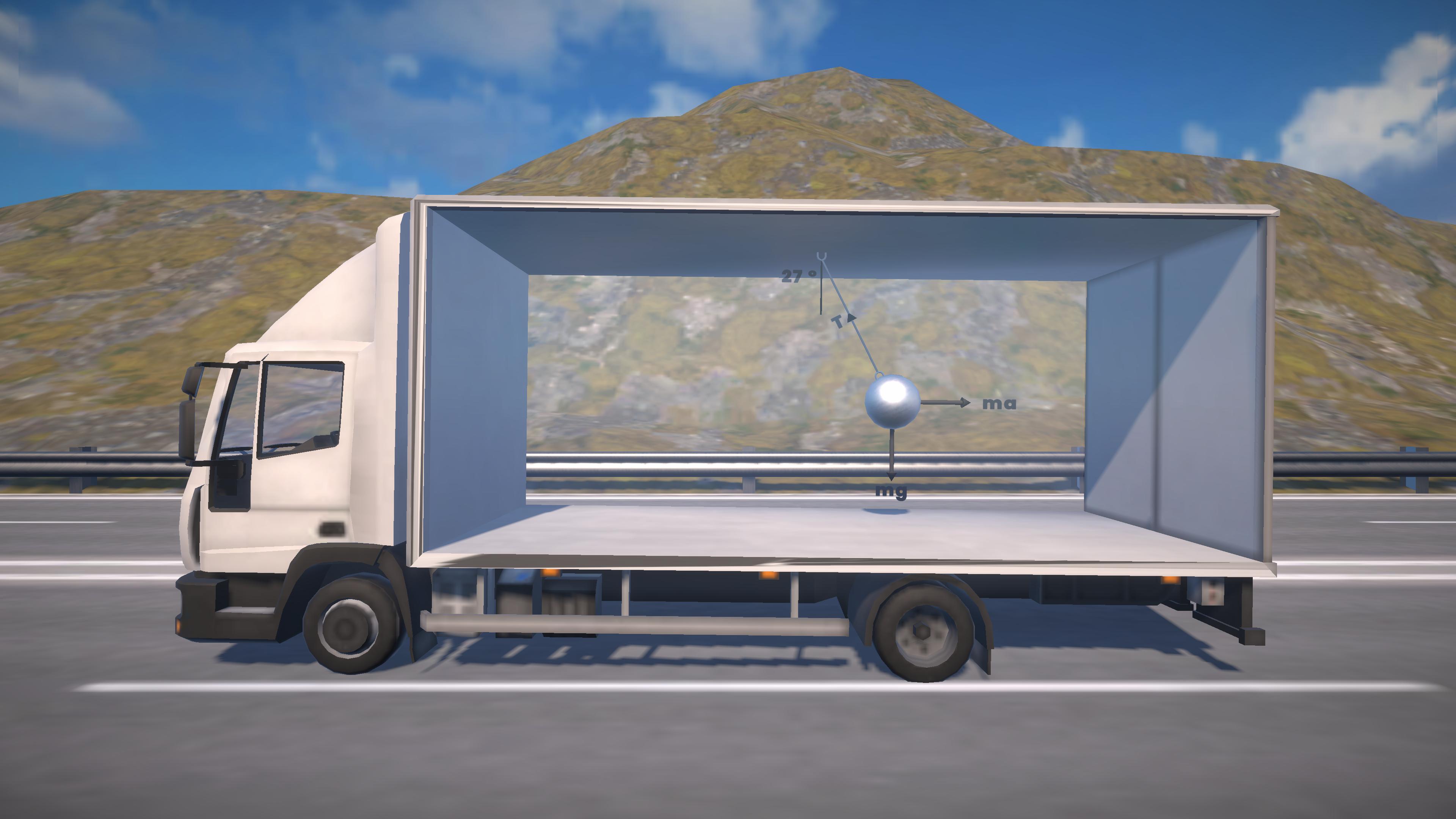 Bob hinged in a moving vehicle (Pseudo force)