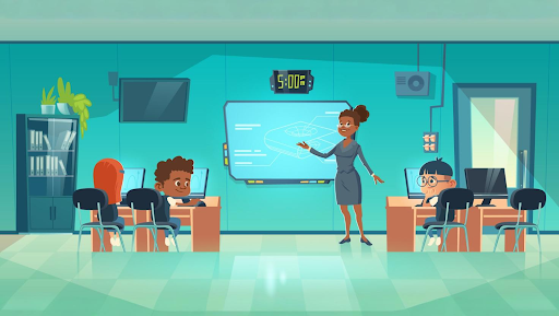 teacher using Physics Experiments app in School